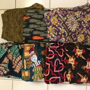 EUC Lot of 7 Pairs LuLaRoe Leggings OS